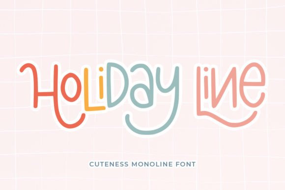 Holiday Line: A Cheerful Monoline Font for Vibrant Designs